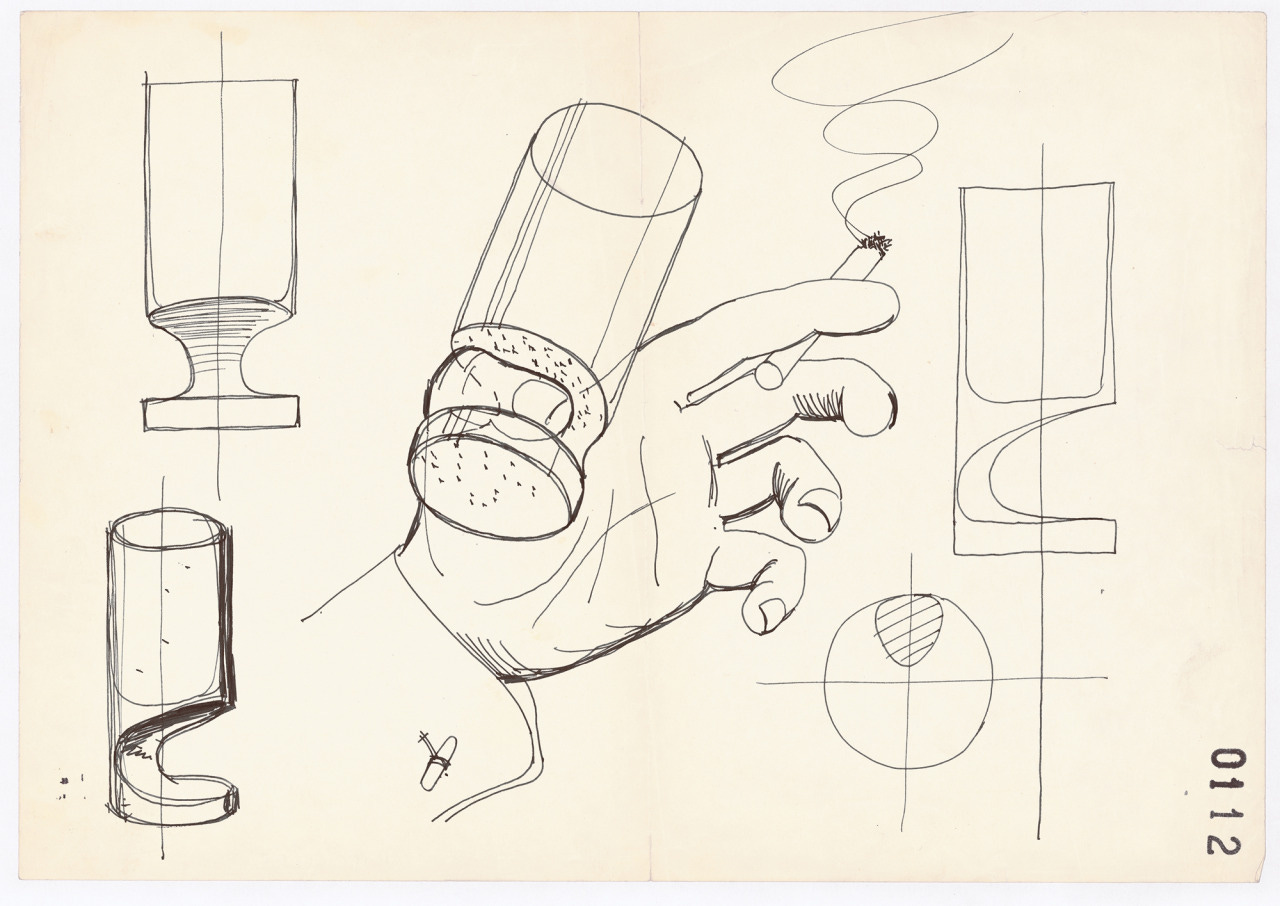 Design is fine. History is mine. — Joe Colombo, design study for the glass  Smoke,...