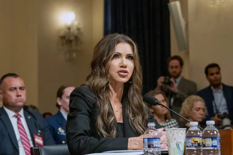 Noem suggests habeas corpus could be suspended as she's called out for  'costume changes'