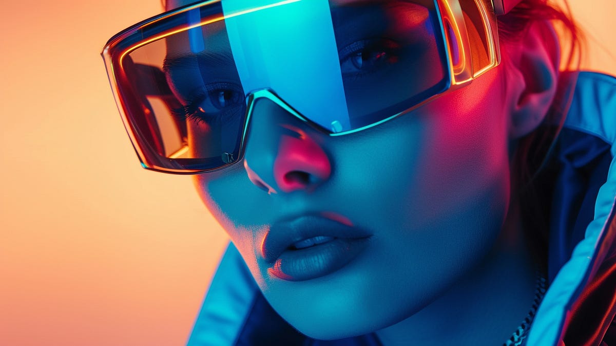 sci-fi eyewear fashion photography with cool and beautiful woman