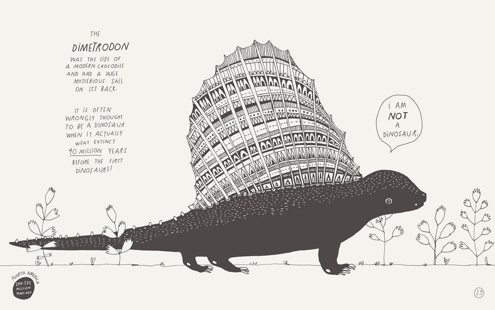 dimetrodon illustration from animals from a bygone era by maja safstrom