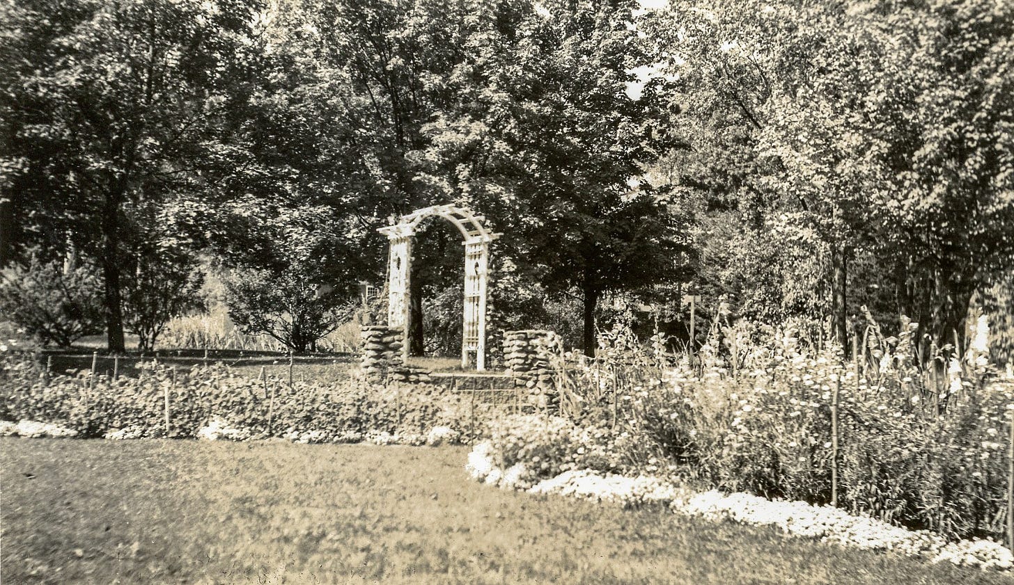 Garden gate at Barr estate in New Ipswich, NH