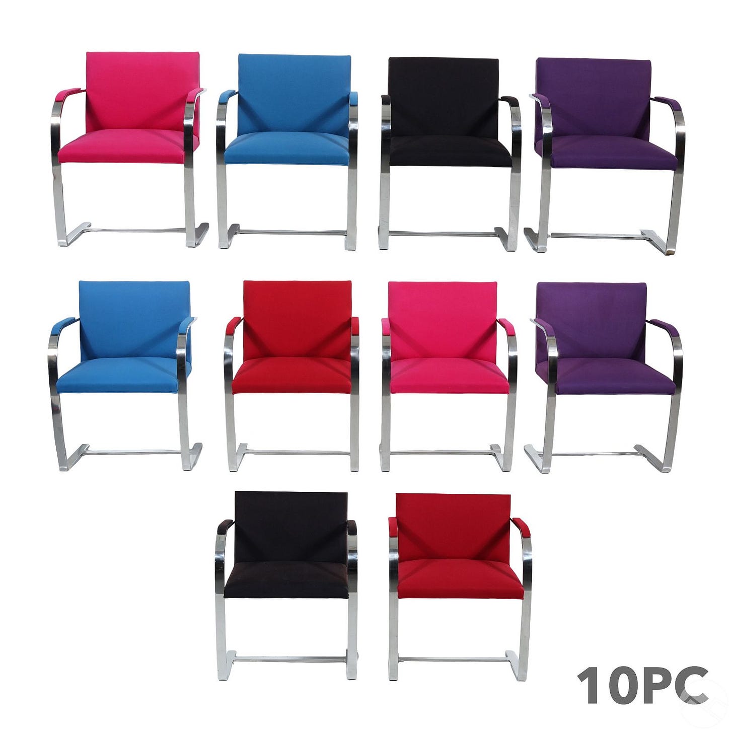 Mies Van Der Rohe for Knoll BRNO Chairs 10pc SET