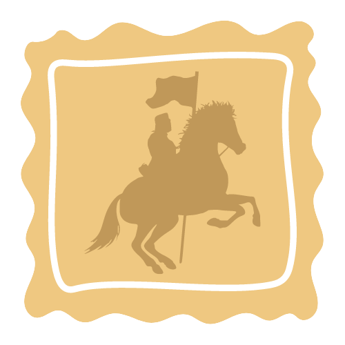 stamp icon of horseman