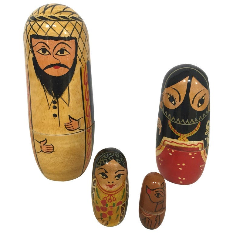 Set of 4 nested Arabian dolls