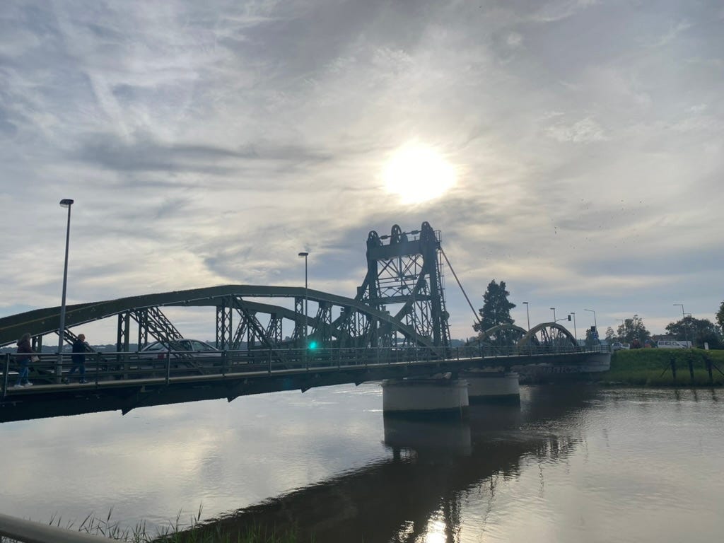 A bridge over a river