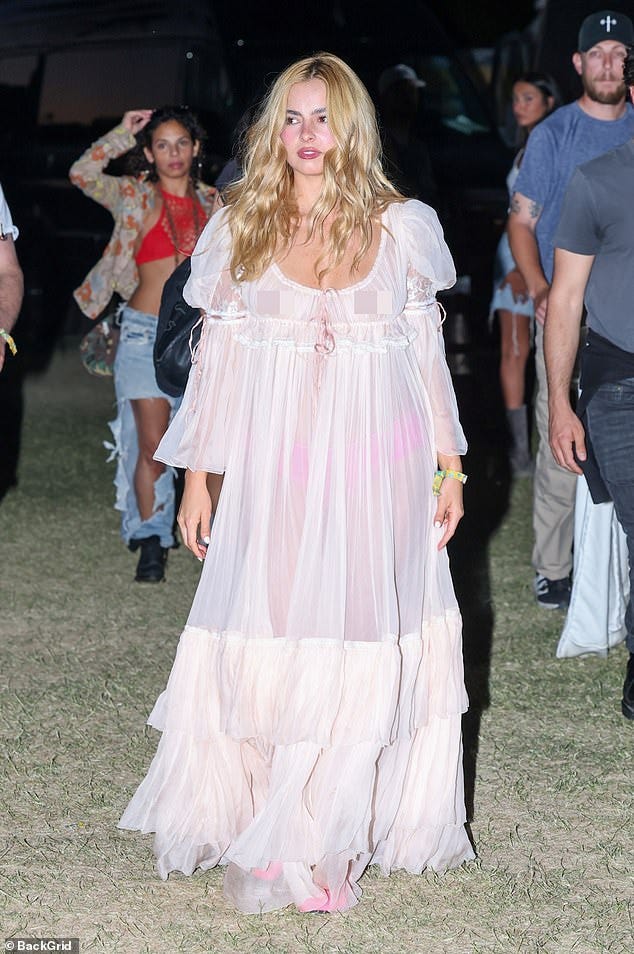 Braless Addison Rae leaves little to the imagination in a daring sheer  white dress at Coachella | Daily Mail Online