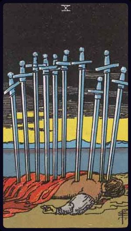 The Ten of Swords: Your Tea and Tarot Blog