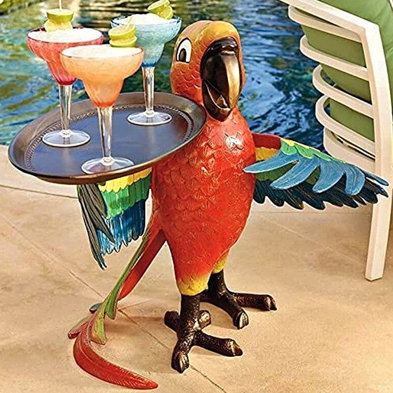 Product photo of Drink Serving Parrot Butler Statue