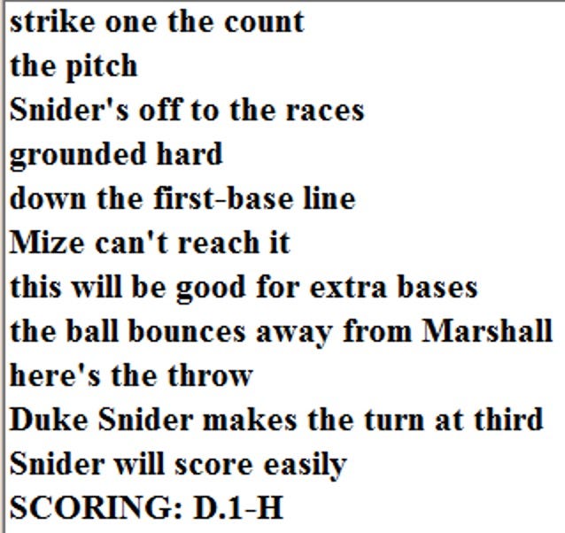 Diamond Mind Baseball Play By Play