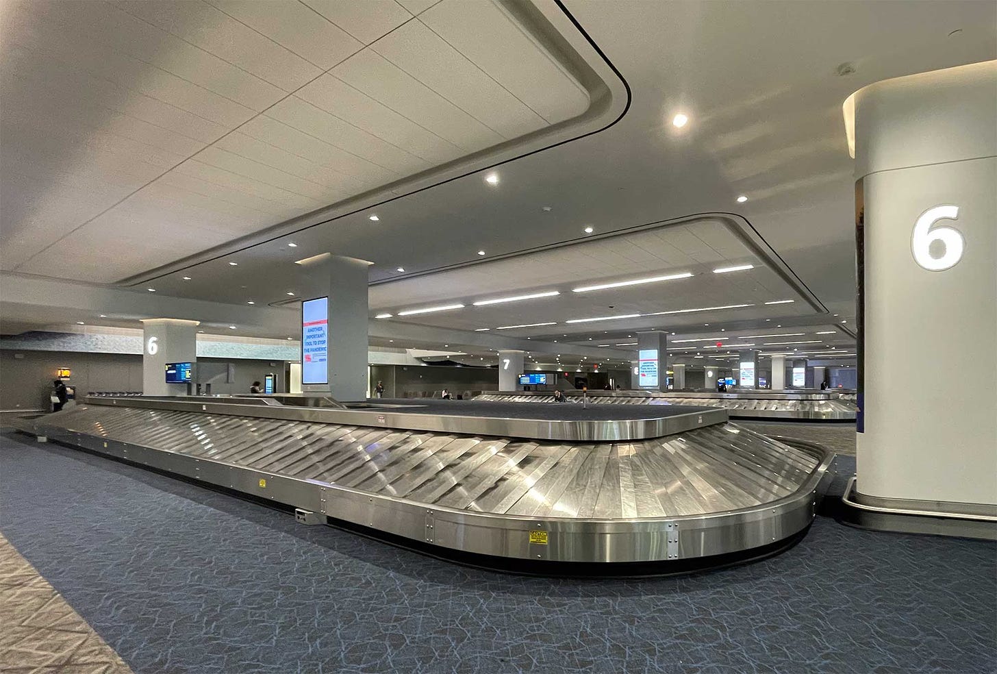 Baggage claim belt at airport.