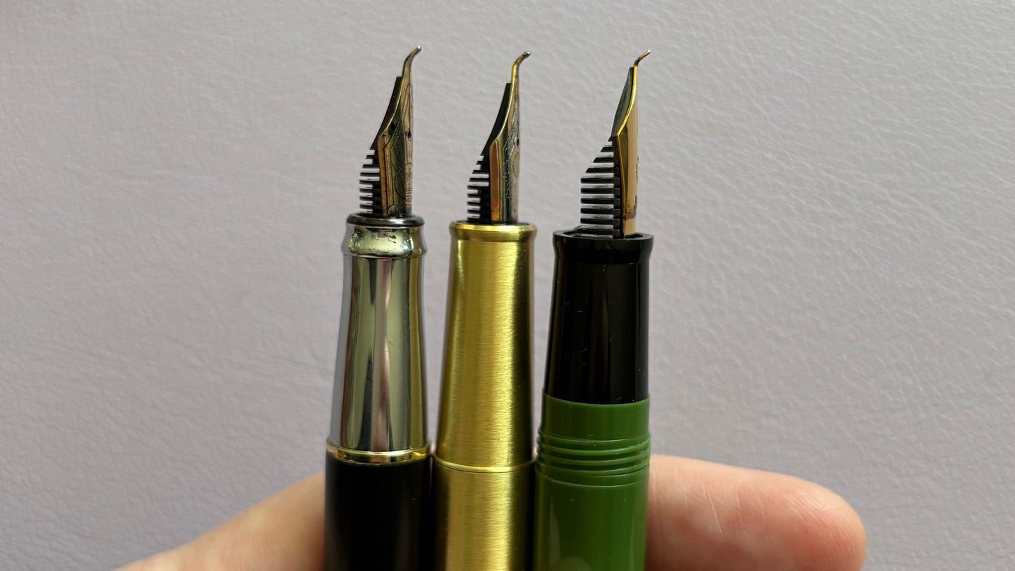 Three fude nibs