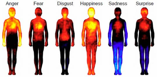 Heatmaps of basic emotions