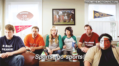 A gif of the humorous song Sports Go Sports! By Garfunkel & Oats.