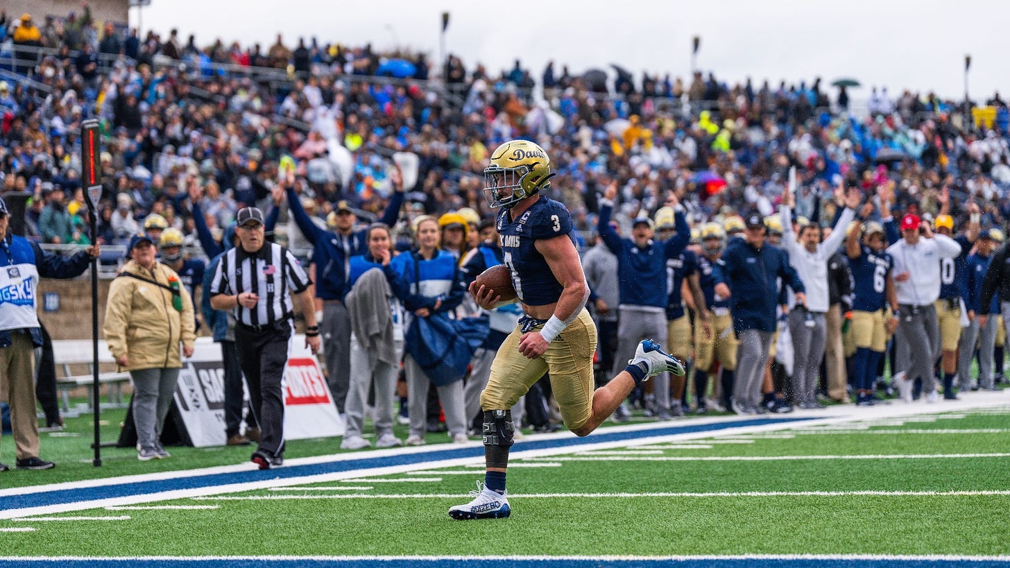 Lan Larison will be running for touchdowns this fall as the Aggies take on a rugged Big Sky schedule