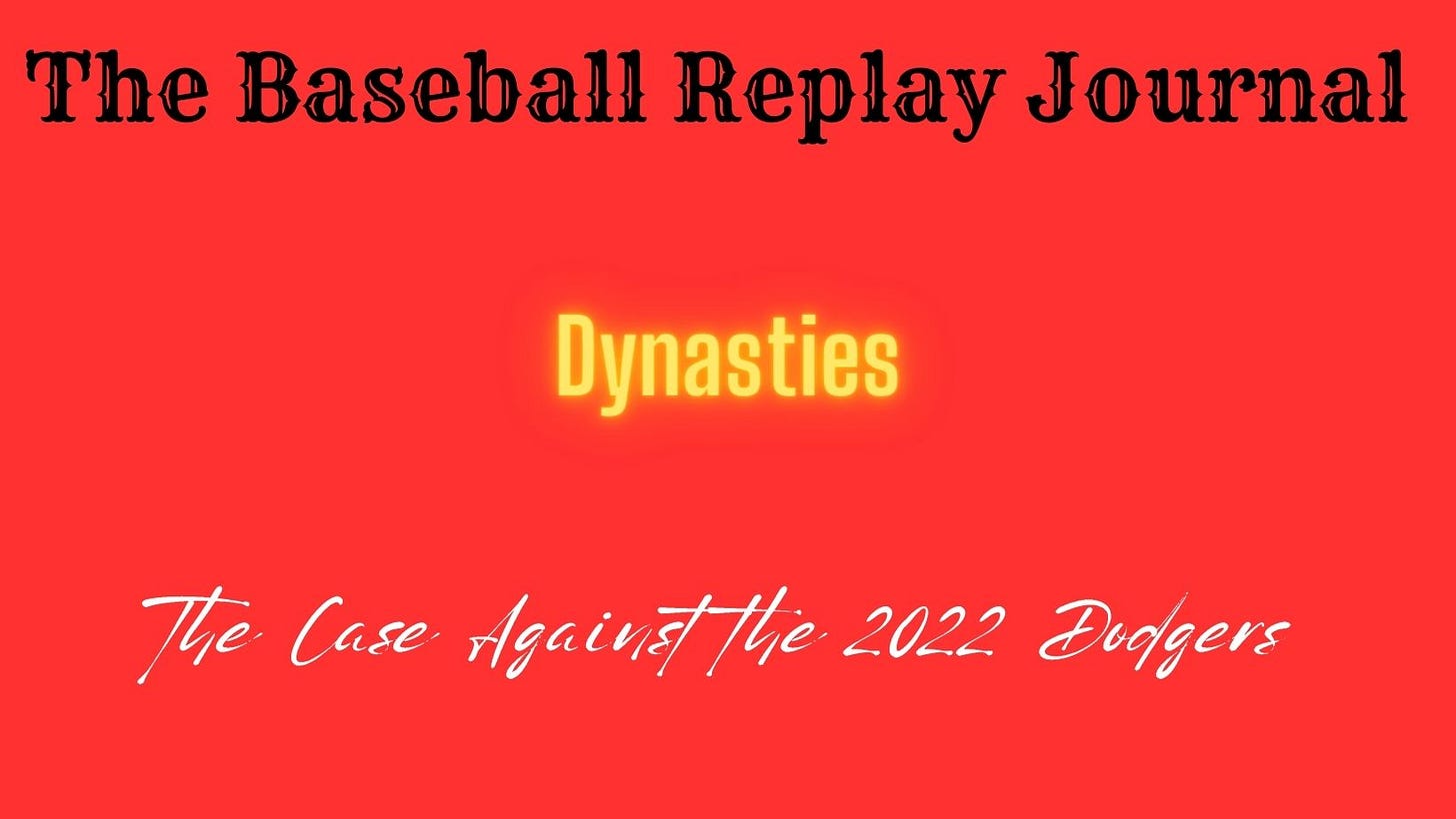 Baseball Replay Journal Dynasties