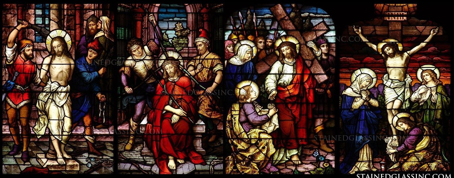 Representation of the Passion | Stained glass windows, Stained glass ...