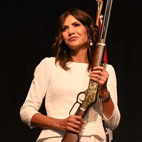 South Dakota Gov. Kristi Noem Captivates Audience with Keynote Speech,  Presented with Custom Henry Rifle | Henry Repeating Arms