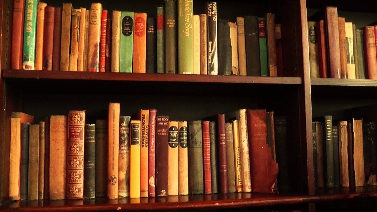 Free Stock Footage - Bookshelf With Old Books 01 - YouTube