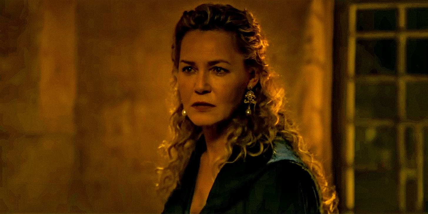 A closeup of Connie Nielsen as Lucilla in Gladiator II