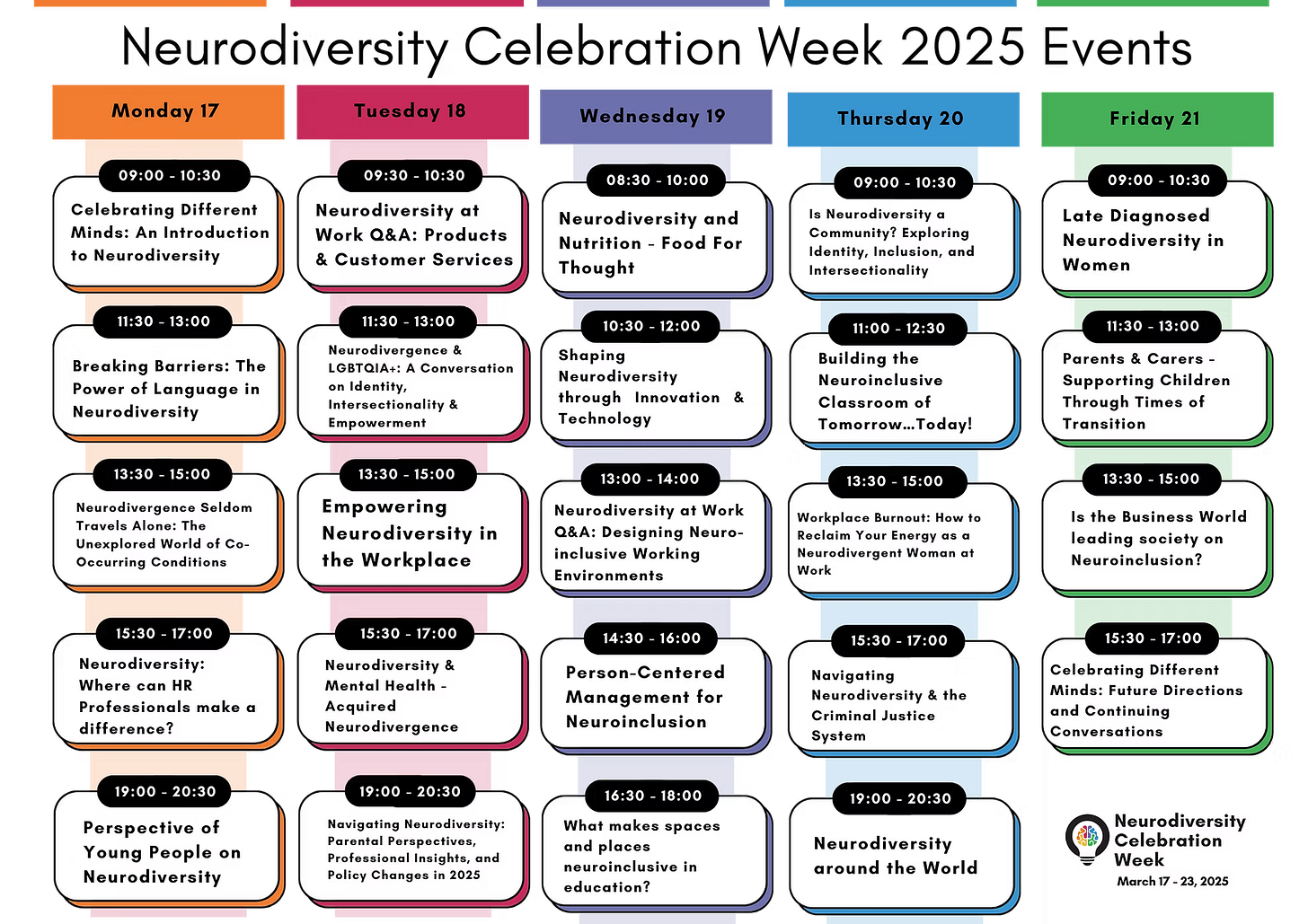 timetable for NCW 2025