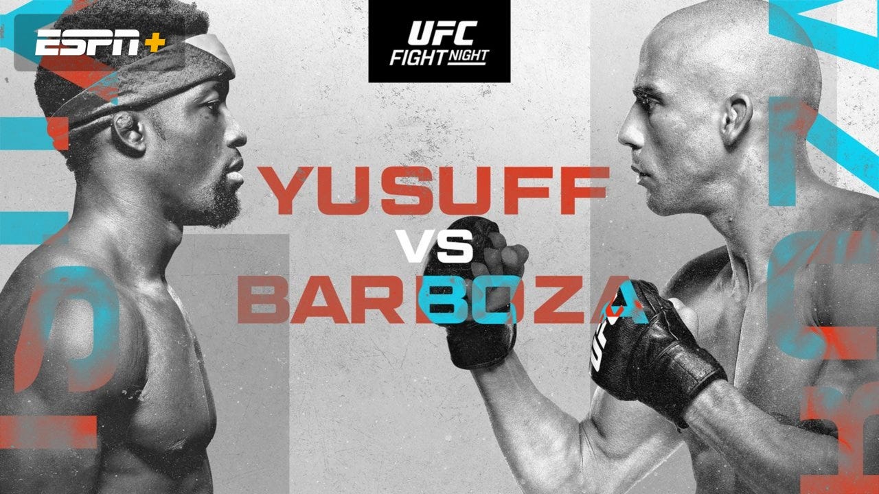UFC Fight Night: Yusuff vs. Barboza 10/14/23 - UFC Live Stream on Watch ESPN