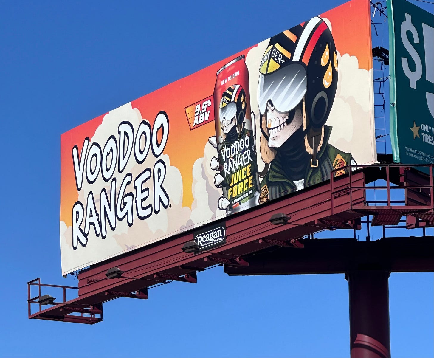 Voodoo Ranger billboard right above a pharmacy