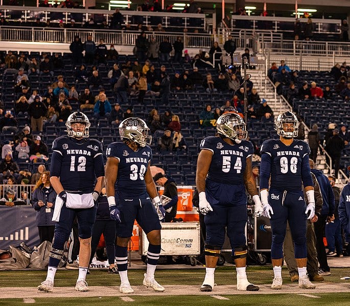 File:Nevada C-130 Pilots honored during Coin Toss prior to Nevada versus Air Force football game (cropped).jpg