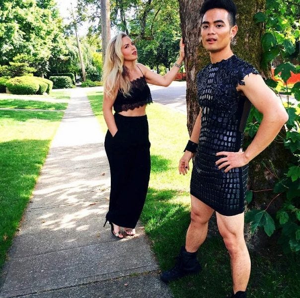 osric chau sexy dress for leo awards movie tv tech geeks