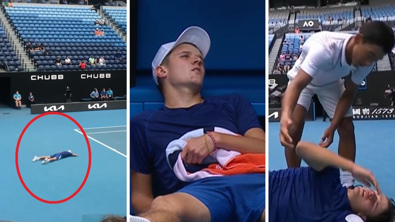 Jakub Mensik suffered full-body cramps in the final game of the Australian Open Boys' Singles final.