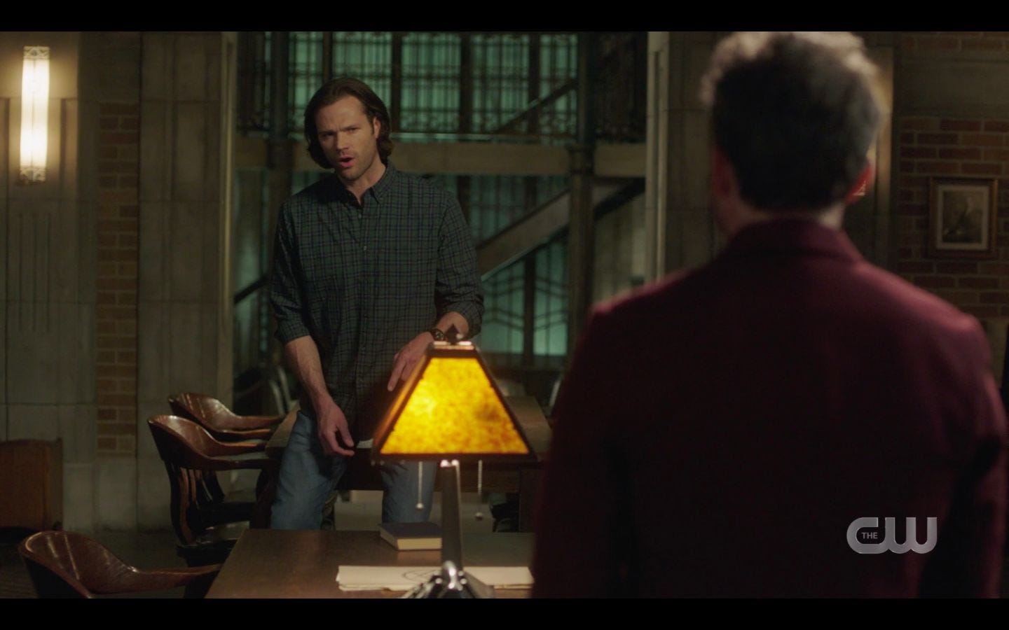 Sam Winchester with Chuck at house SPN 14.20