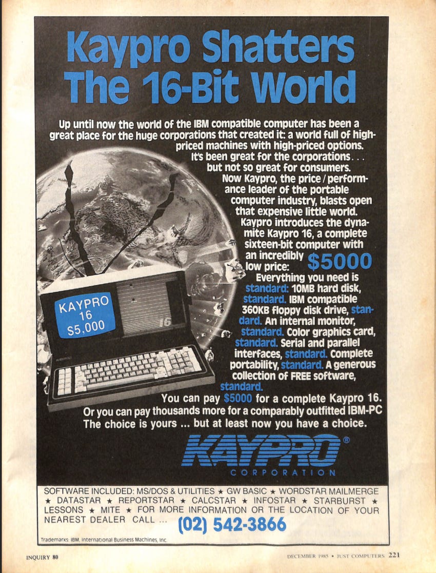 From the December 1985 issue of Just Computers magazine
