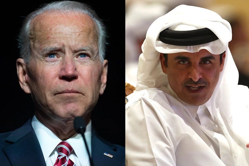 L| US-POLITICS-BIDEN
Former US Vice President Joe Biden speaks during the First State Democratic Dinner in Dover, Delaware, on March 16, 2019. (Photo by SAUL LOEB / AFP) (Photo by SAUL LOEB/AFP via Getty Images) R| 17th IAAF World Athletics Championships Doha 2019 - Day One
DOHA, QATAR - SEPTEMBER 27: Sheikh Tamim bin Hamad Al Thani attends the Opening Ceremony on day one of 17th IAAF World Athletics Championships Doha 2019 at Khalifa International Stadium on September 27, 2019 in Doha, Qatar. (Photo by Alexander Hassenstein/Getty Images for IAAF)