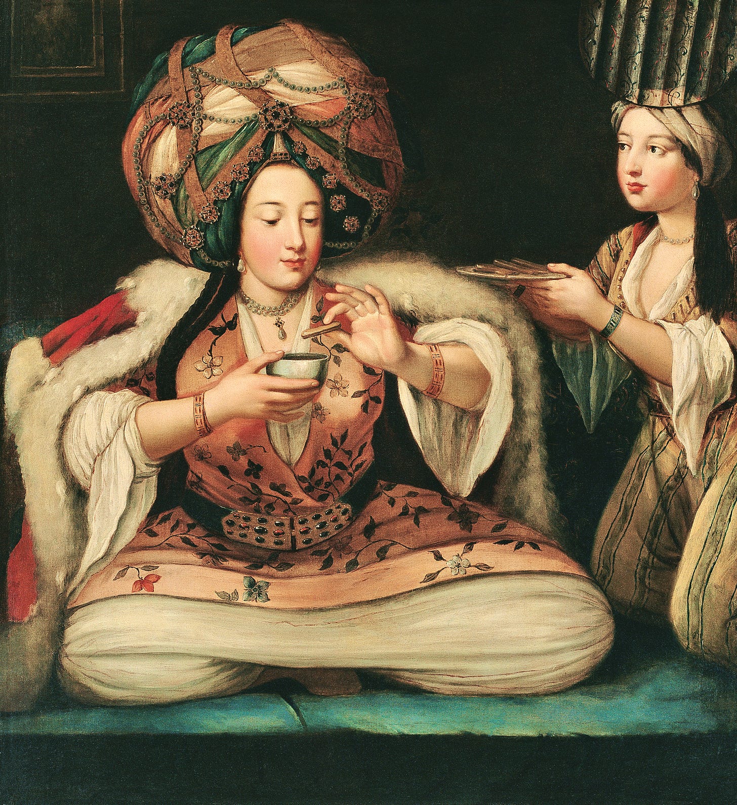 Two women in traditional Turkish costume
