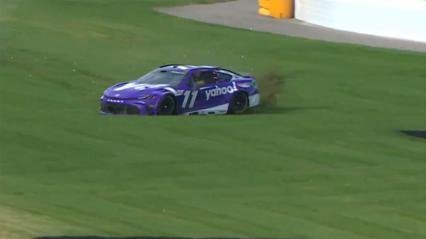 Denny Hamlin spin Michigan 2024 video while running second FireKeepers Casino 400 video highlight