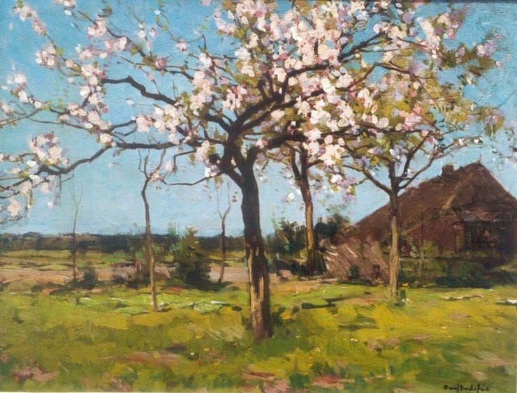 'Bloesembomen in het voorjaar' - olieverf op doek: Paul Bodifée (herkomst: voorm. coll. Simonis & Buunk Kunsthandel, Ede) 'Bloesembomen in het voorjaar' - olieverf op doek: Paul Bodifée (herkomst: voorm. coll. Simonis & Buunk Kunsthandel, Ede)