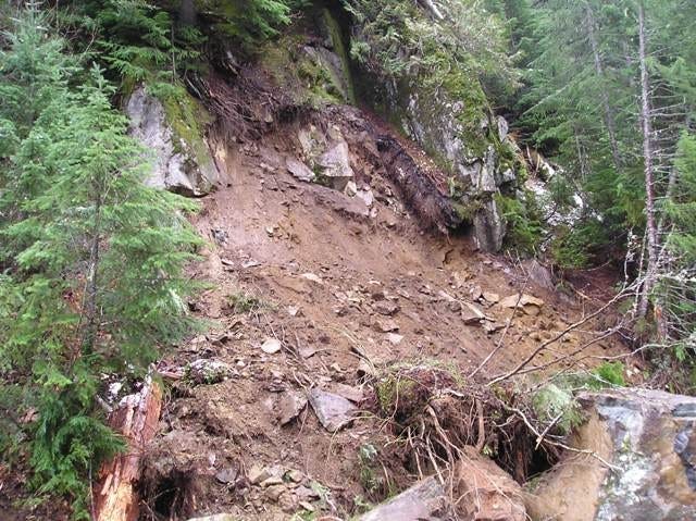 A photo of a landslide