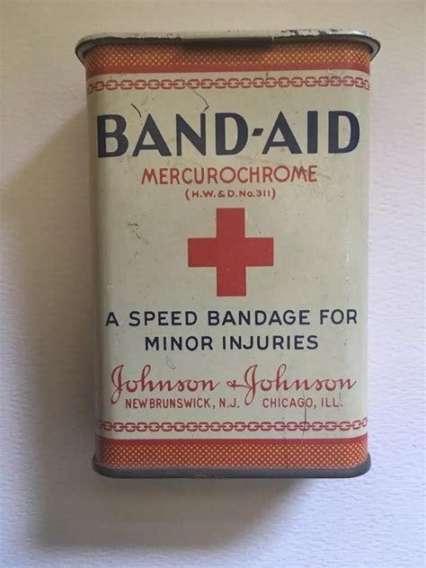 Early Johnson & Johnson Mercurochrome Band-Aid Tin 1930's Vintage ...