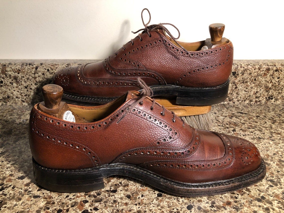 Vintage Canadian Dacks Exotic Zebu Grain U-Wing Oxfords, Size 9.5D, 1960's image 4