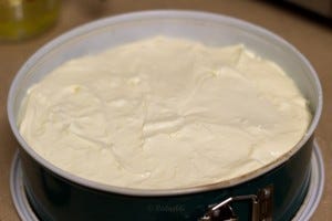 see the level of the batter?  It will rise during baking. This is why you don't want a shallow pan. 