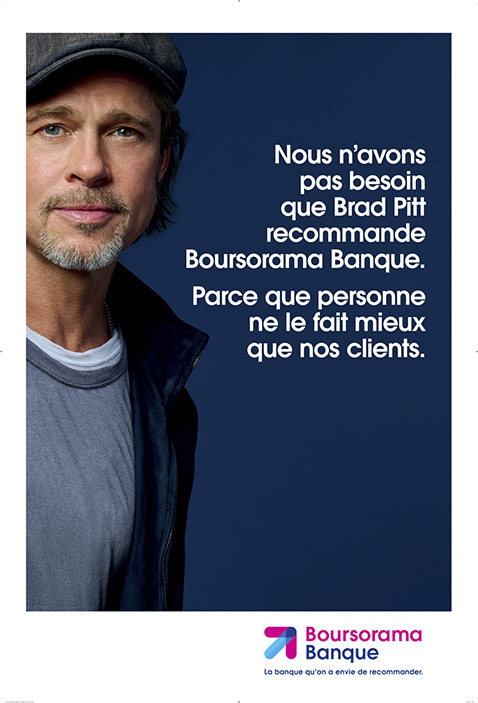 Nouvelle campagne de marque Boursorama Banque avec Brad Pitt