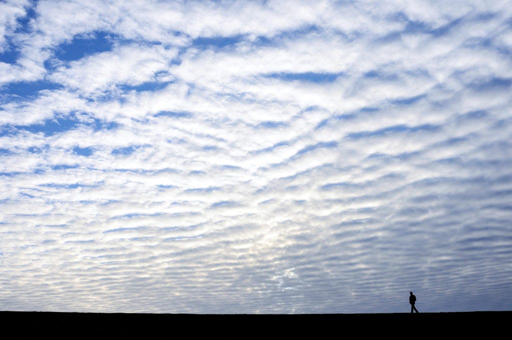 Stratocumulus cloud formation, Lower Saxony, Germany. Credit: imageBROKER / Alamy Stock Photo. H2B4BW