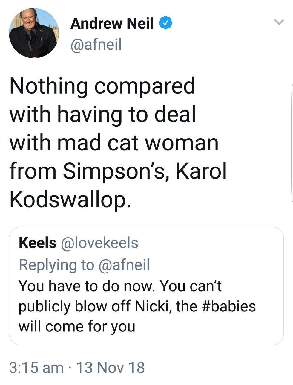 Andrew Neil Carole Cadwalladr Tweet