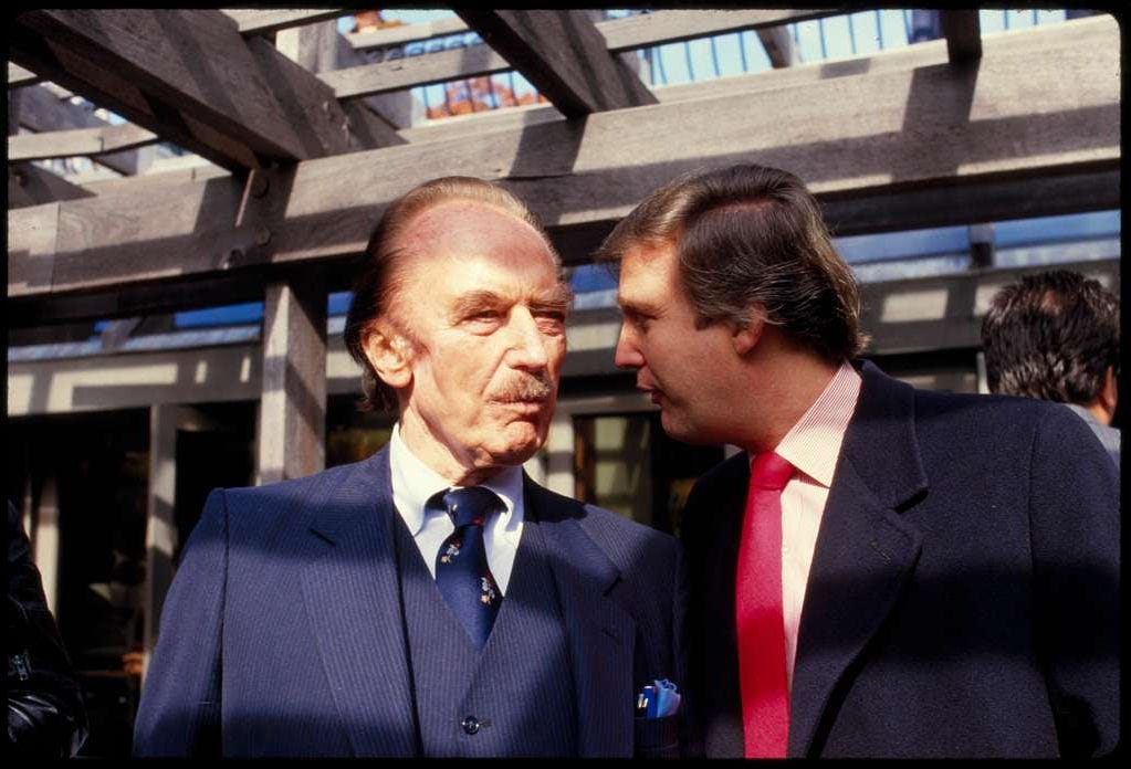 Donald talking with his father Fred in 1986