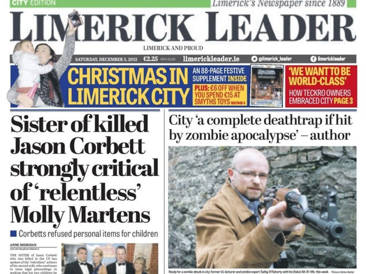Which Irish city would be a deathtrap if the country is hit by a zombie  apocalypse?