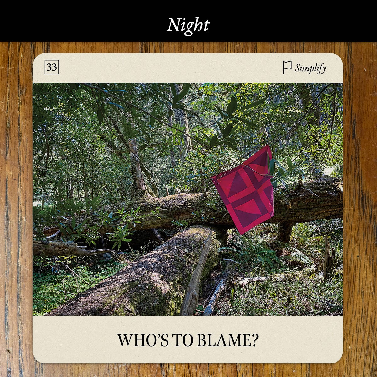 Flag Oracle card Who's To Blame?