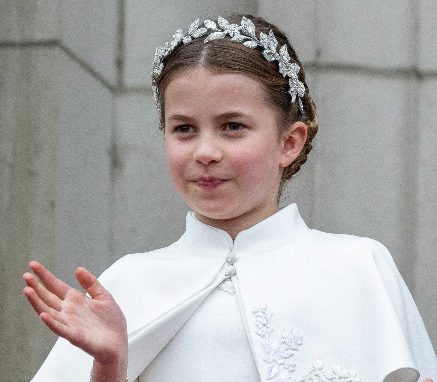 Princess Charlotte on the balcony at the coronation