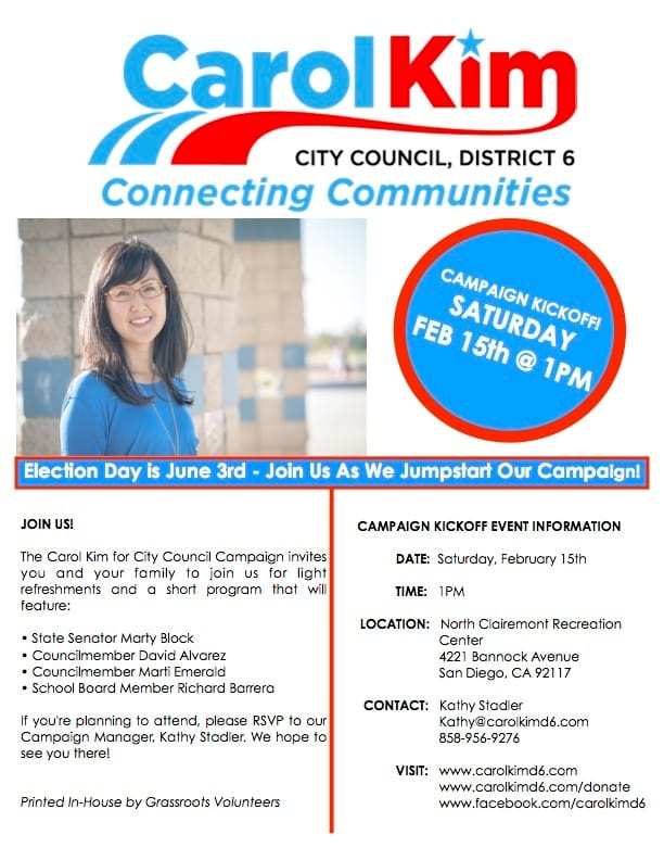 Carol Kim Campaign Kickoff Flyer Carol Kim Campaign Kickoff Flyer