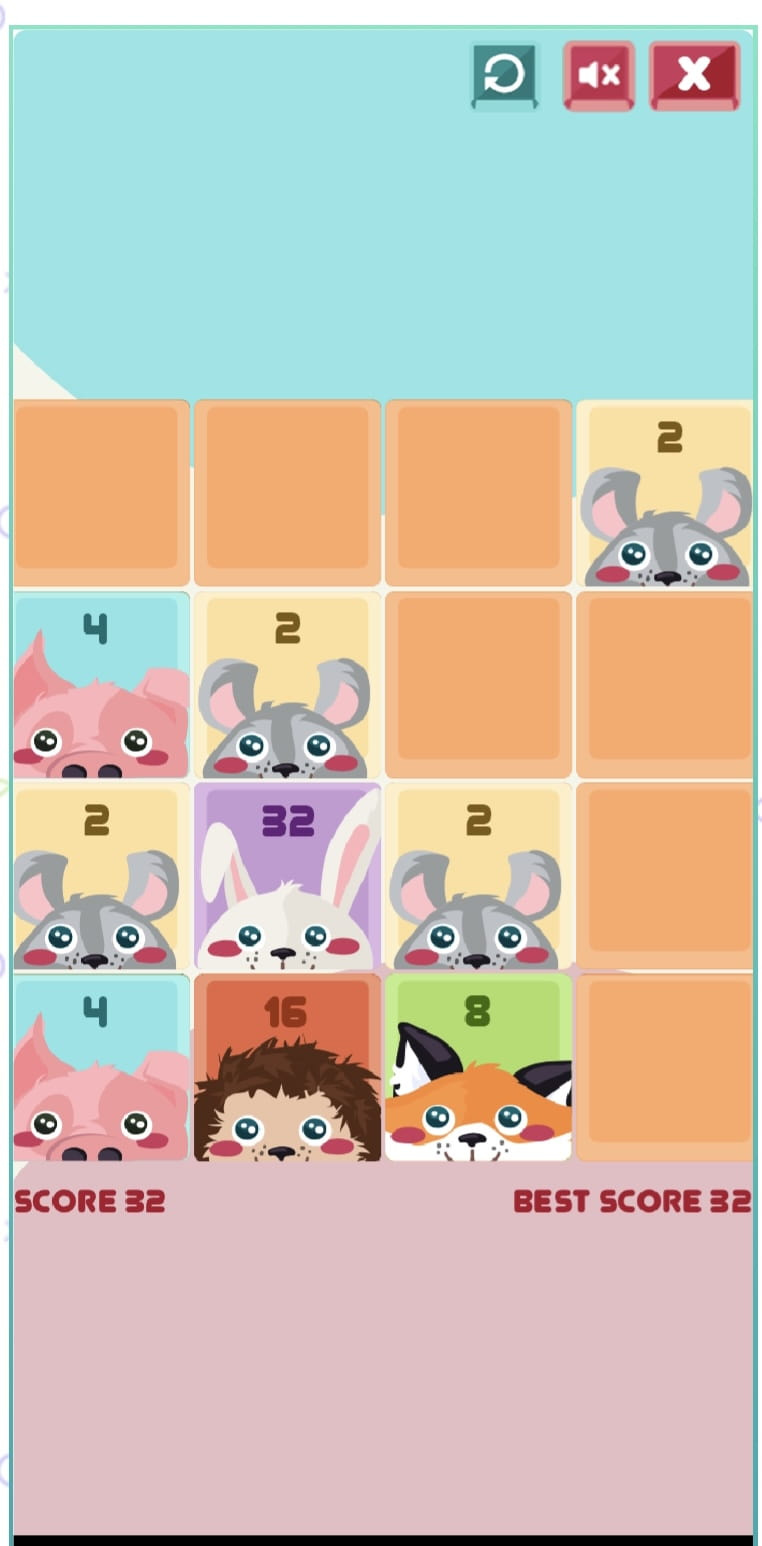 Free 2048 Cuteness Edition Math educational online puzzle game