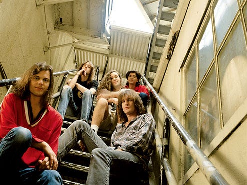 Early shot of the Gin Blossoms with Doug Hopkins (front right).