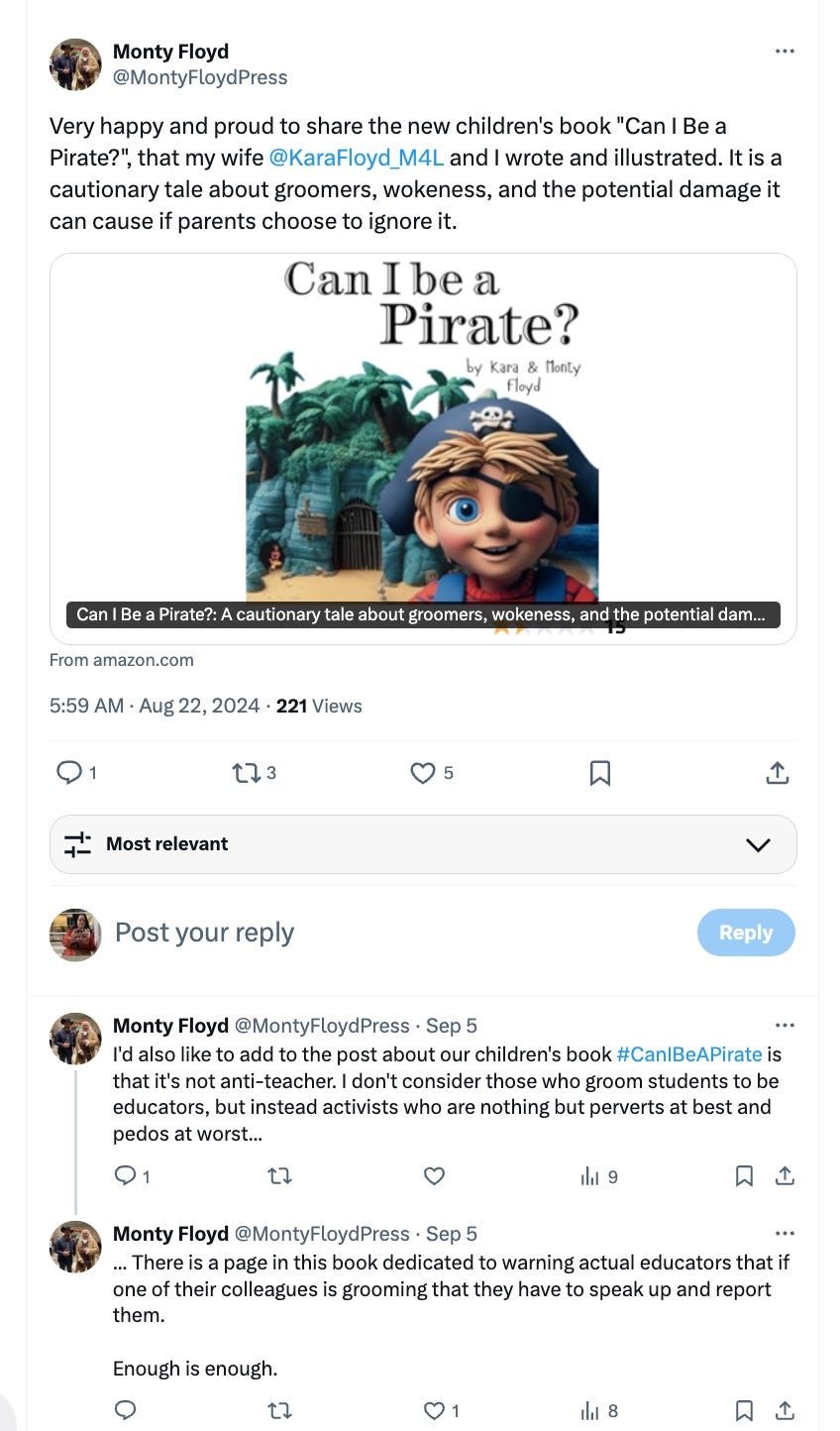 monty floyd twitter post about can i be a pirate?